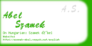 abel szamek business card